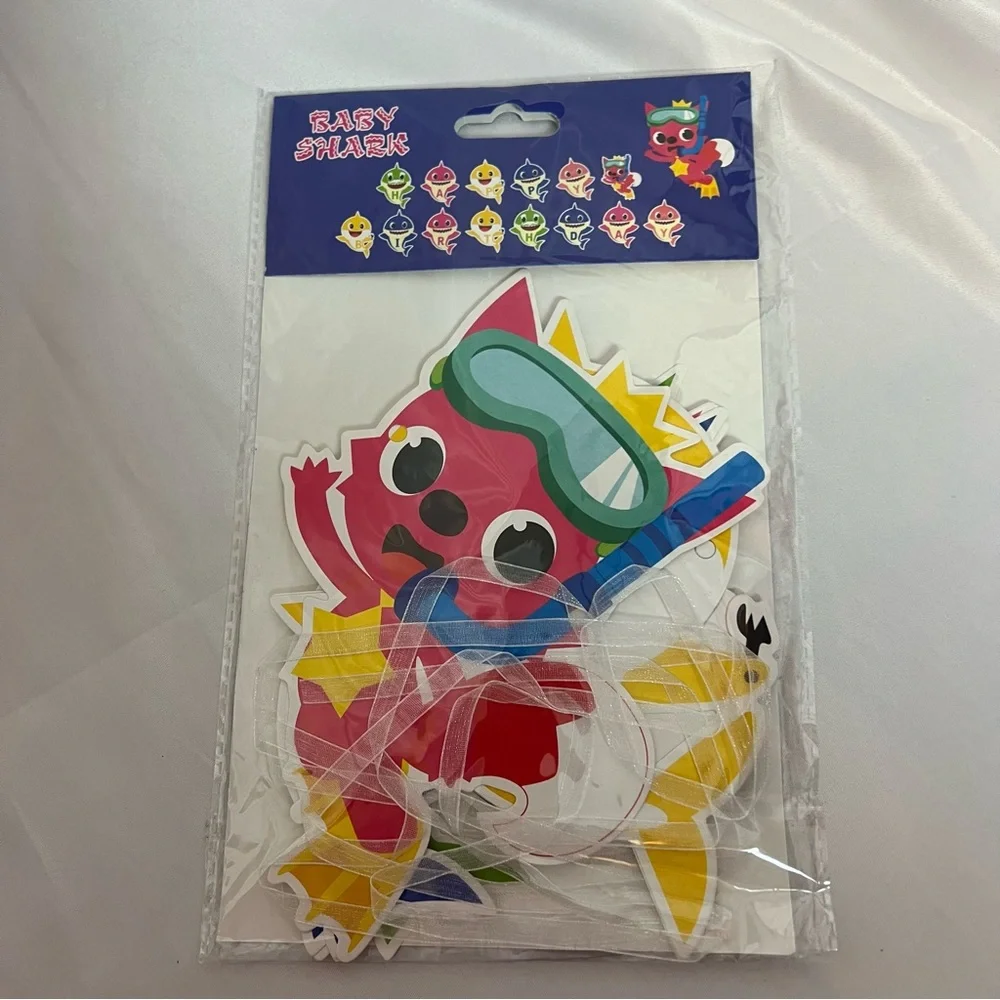 Baby Shark Happy Birthday Party Flag Banner, NWT